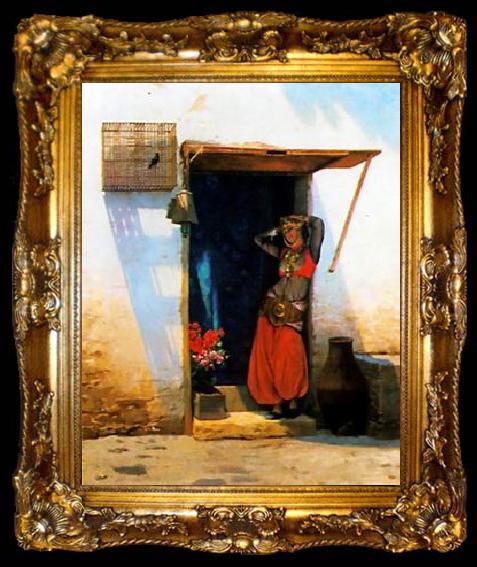 framed  unknow artist Arab or Arabic people and life. Orientalism oil paintings  503, ta009-2